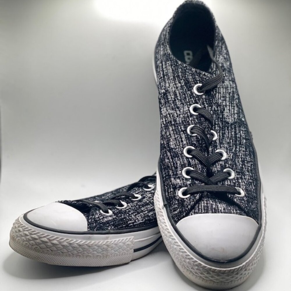 Black Woven Tinsel Converse All Star Low Top